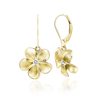 Queen Plumeria Diamond Leverback Earrings 12mm