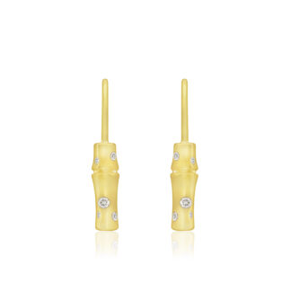 Bamboo Diamond Hook Earrings