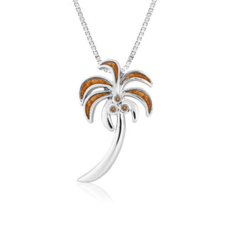 Koa Wood Palm Tree Pendant