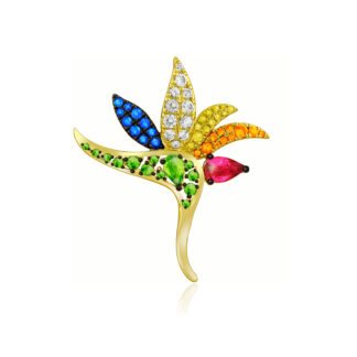 Bird of Paradise Gemstone Pendant 34mm