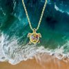 Turtle Pendant Semi Precious Stones 14mm - Image 3
