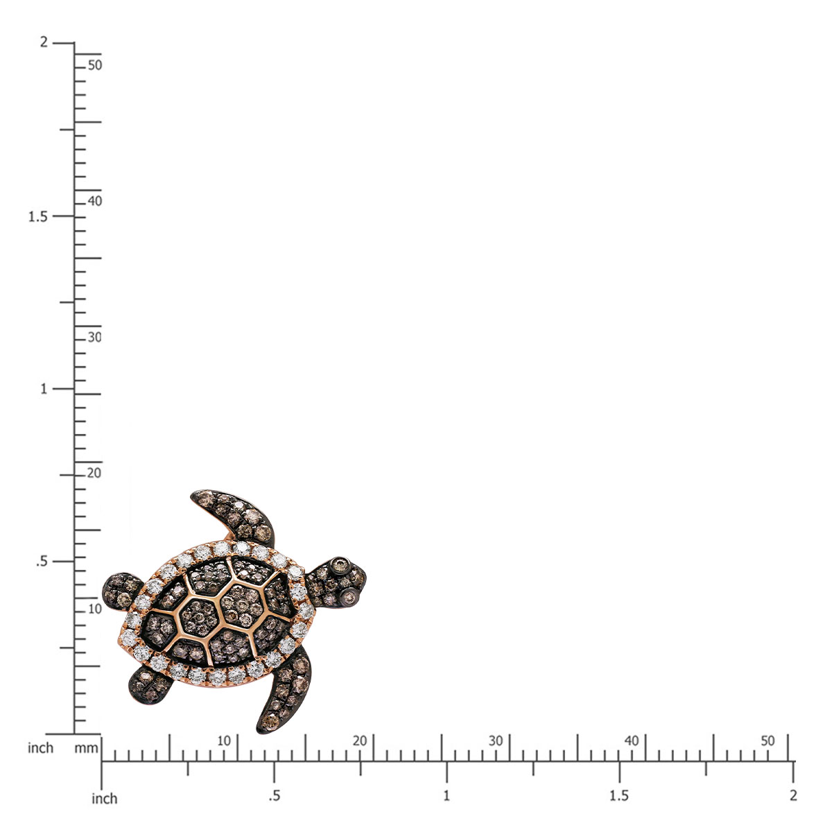 Rose Gold Koa Diamond® Turtle Pendant 0.40ct