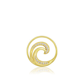 Lustrous Diamond Wave Pendant 15mm