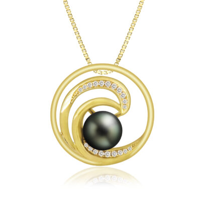 Diamond Pearl Wave Pendant 19mm - Image 2