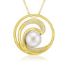 Diamond Pearl Wave Pendant 24mm - Image 2