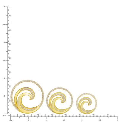 Lustrous Diamond Wave Earrings - Image 4