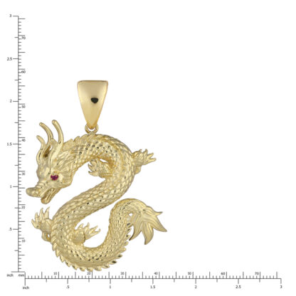 Gold Dragon Pendant with Ruby Eyes - Image 3