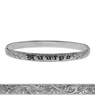 Sterling Silver Bangle 6mm with Sapphire