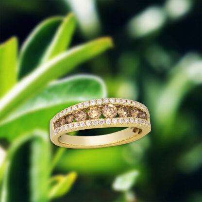 Koa Diamonds® 3-Row Gold Ring - Image 2