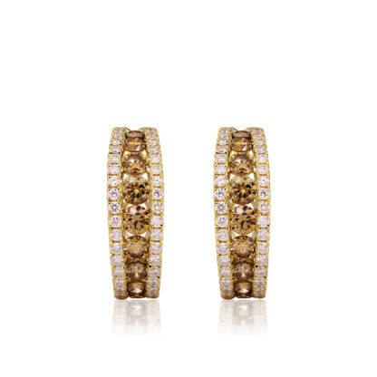 Koa Diamonds®3-Row Gold Earrings