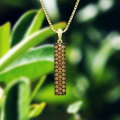 Koa Diamond 14K Gold Vertical Pendant - Image 2