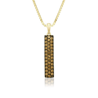 Koa Diamond 14K Gold Vertical Pendant
