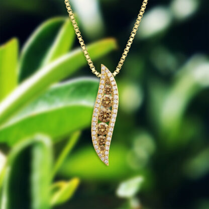 Koa Diamonds Gold Leaf Pendant - Image 2