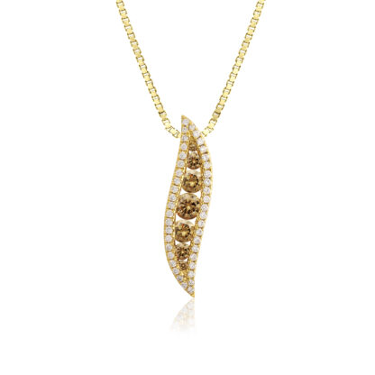 Koa Diamonds Gold Leaf Pendant