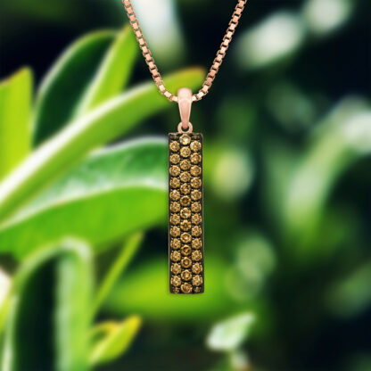 Koa Diamond 14K Gold Vertical Pendant - Image 3