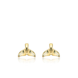 Mini Gold Whale Tail Earrings