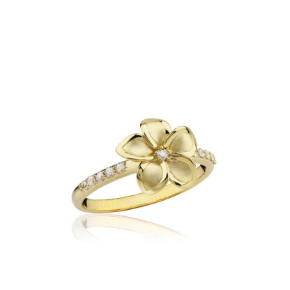 Deluxe Diamond Plumeria Ring