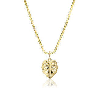 Gold Monstera Leaf Charm