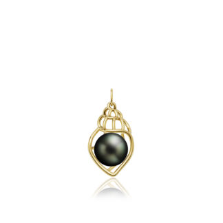 Conch Shell Pendant with 9mm Tahitian Pearl