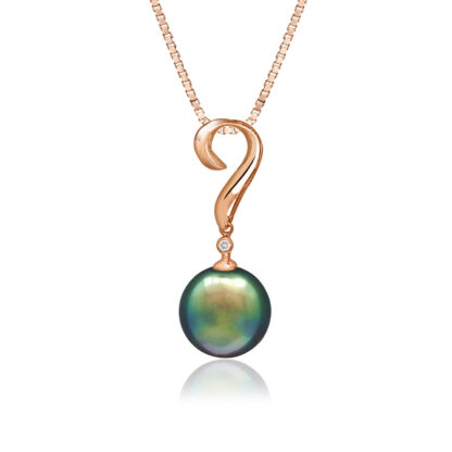 Tahitian Peacock Hook Bail Diamond Pendant