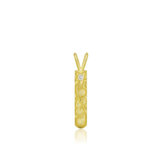4mm Plumeria Scroll Vertical Bar Pendant