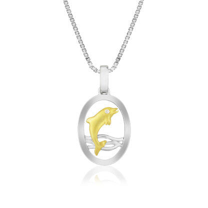 Two Tone Dolphin Pendant