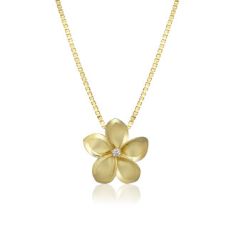Queen Plumeria Diamond Pendant 18mm