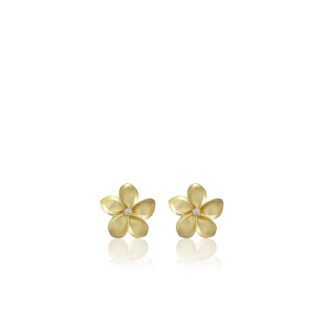 Queen Plumeria Diamond Stud Earrings 9mm