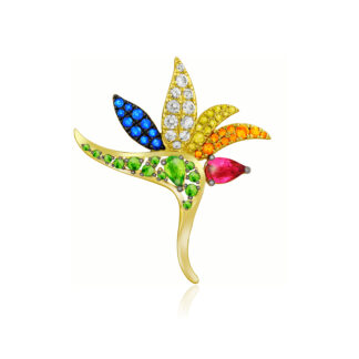 Bird of Paradise Gemstone Pendant 34mm