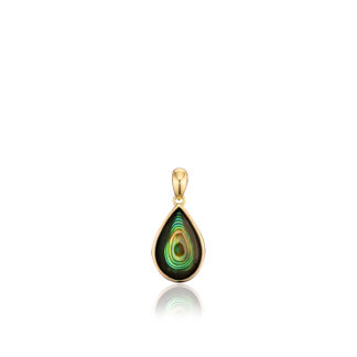 Abalone Teardrop Pendant in Yellow Gold