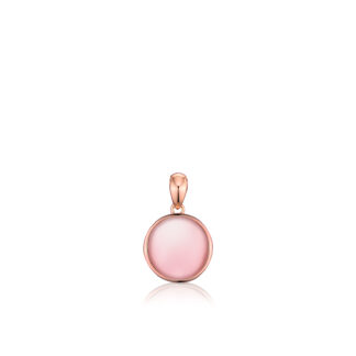 Pink Mother of Pearl Charm in Rose Gold