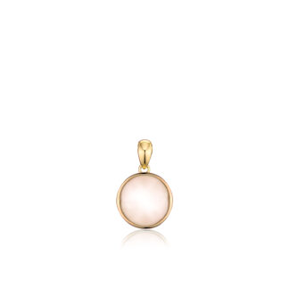 White Mother of Pearl Charm in Yellow Gold