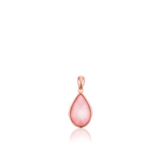 Pink Teardrop Mother of Pearl Pendant in Rose Gold