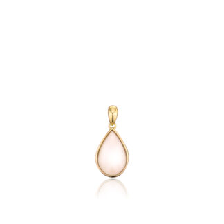 White Teardrop Mother of Pearl Pendant in Yellow Gold