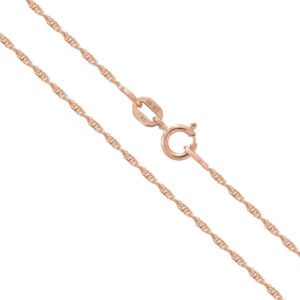 14K Rose Gold 1.0mm Singapore Chain - 14K Rose Gold Hawaiian Jewelry