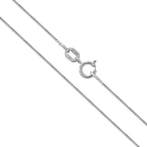 14K White Gold 0.5mm Box Chain - 14K White Gold Hawaiian Jewelry
