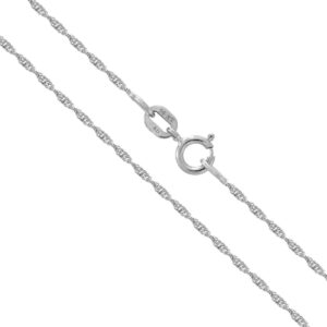 14K White Gold 1.0mm Singapore Chain - 14K White Gold Hawaiian Jewelry