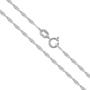 14K White Gold 1.5mm Singapore Chain - 14K White Gold Hawaiian Jewelry