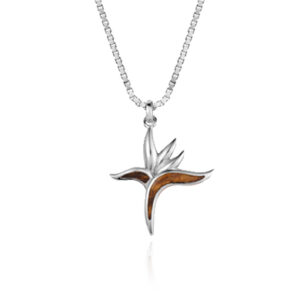 Koa Wood Bird of Paradise Pendant - Bird of Paradise Jewelry Hawaiian Jewelry