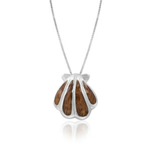 Koa Wood Sea Shell Pendant - Jewelry Style Hawaiian Jewelry