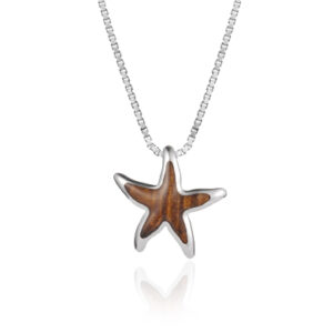 Koa Wood Hawaiian Starfish Pendant - Jewelry Style Hawaiian Jewelry