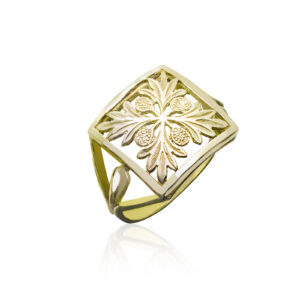 Ulu Quilt Ring - 14K Yellow Gold Hawaiian Jewelry