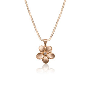 Queen Plumeria Diamond Pendant in Rose Gold 10mm