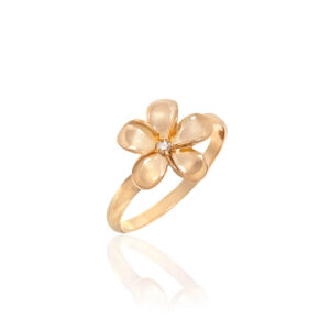 Queen Plumeria Diamond Ring - 14K Rose Gold