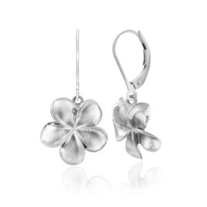 Queen Plumeria Leverback Earrings 10mm
