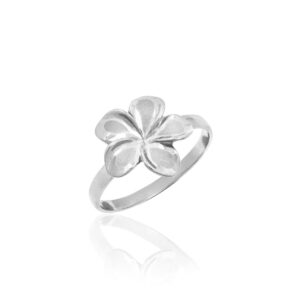 Queen Plumeria Ring in White Gold
