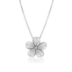 Sterling Silver Plumeria Pendant 20mm