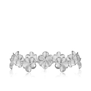 Sterling Silver Plumeria Bracelet - Bracelets Hawaiian Jewelry