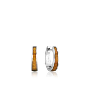 Koa Wood Huggie Earrings - Earrings Hawaiian Jewelry