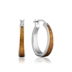 Koa Wood Hoop Earrings - Earrings Hawaiian Jewelry